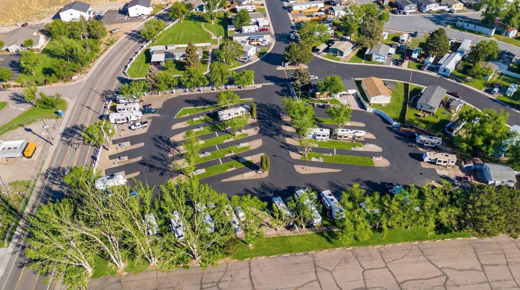 Aerial view of Cowboy RV in Pocatello, Idaho