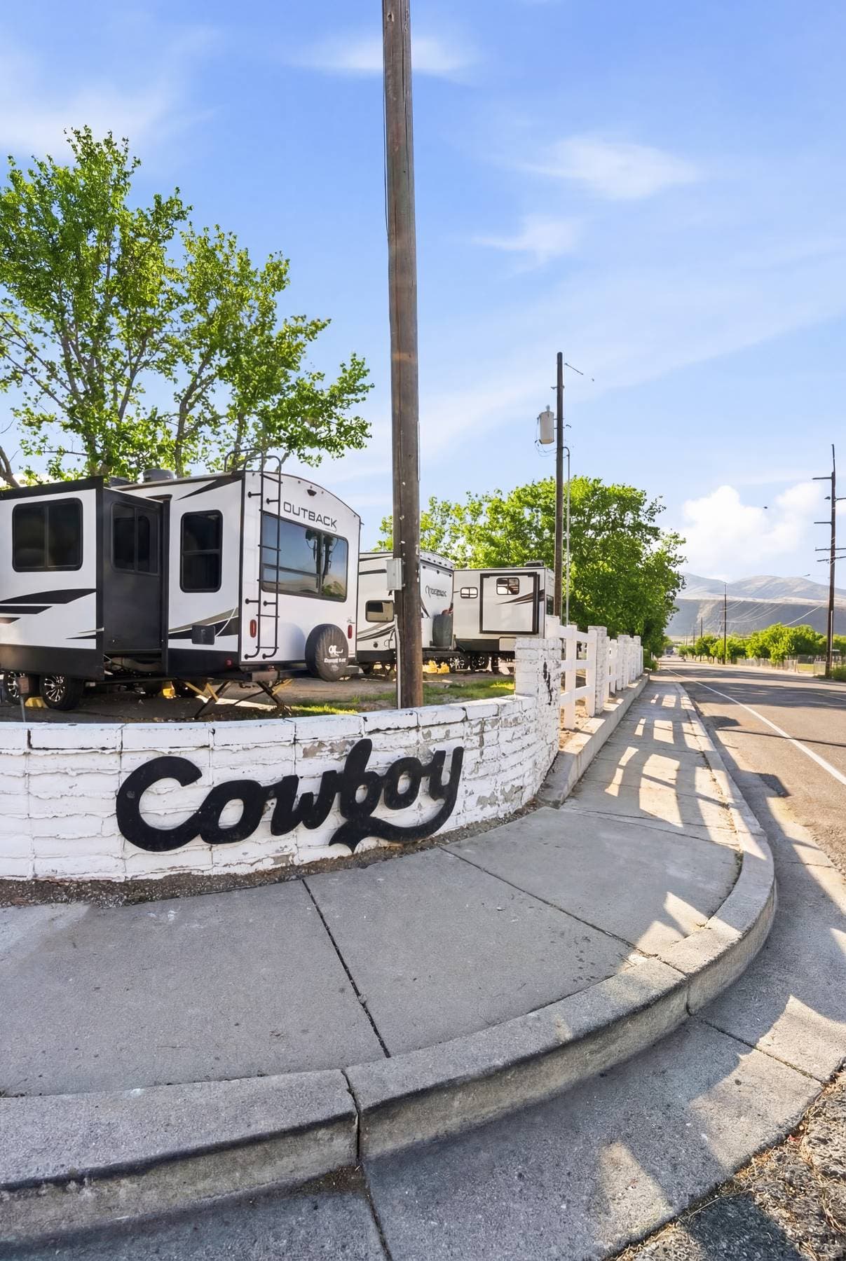 Full-service RV sites at Cowboy RV