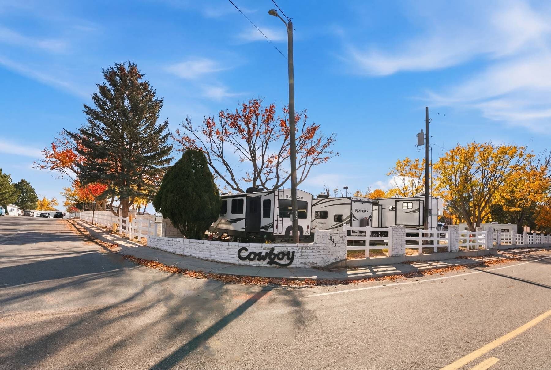 Cowboy RV entrance signage